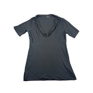 Theory Women's Scoop Neck Short‎ Sleeve  Blouse Black Size M